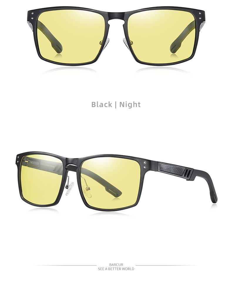 BARCUR Aluminium Magnesium Square Sunglasses Men Polarized Vintage Shades Women Sun Glasses For Men Sport Eyewear Oculos De Sol