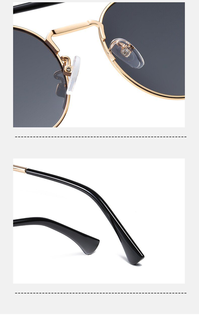 BARCUR Polarized Steampunk Round Sunglasses Men Retro Sun Glasses For Women Vintage Style