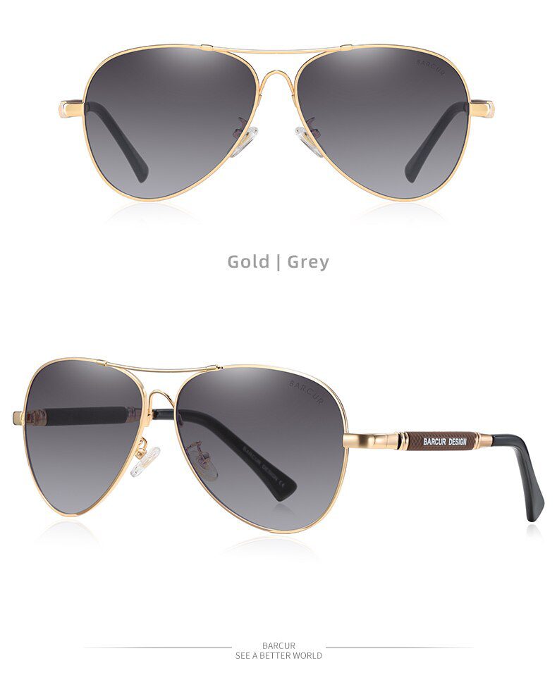 BARCUR Design Titanium Alloy Sunglasses Polarized Men's Sun Glasses Women Pilot Gradient Eyewear Mirror Shades Oculos De Sol BARCUR Design Titanium Alloy Sunglasses Polarized Men's Sun Glasses Women Pilot Gradient Eyewear Mirror Shades Oculos De Sol