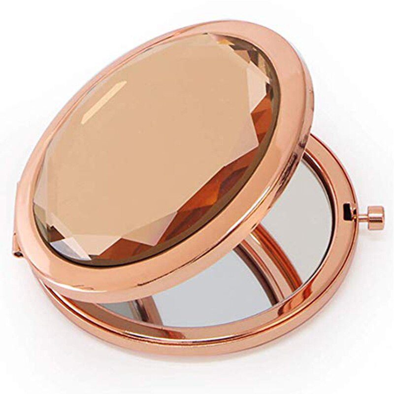 Decorative mirrors Personalized Bride Compact pocket mirror for women Rose Gold Crystal Makeup Mirror Bridesmaid Wedding Gift