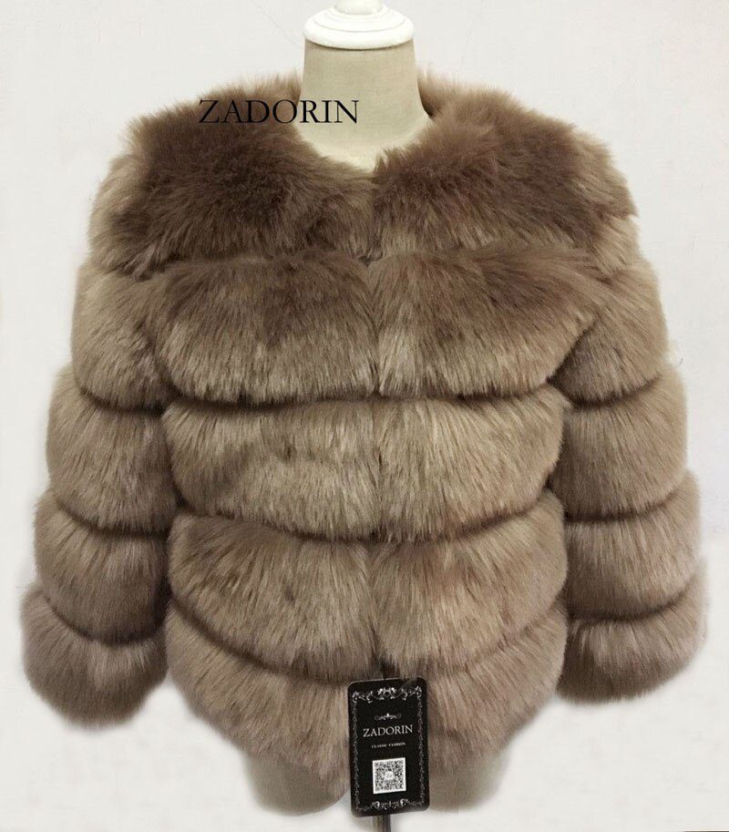 ZADORIN S-3XL Mink Coats Women 2020 Winter Top Fashion Pink FAUX Fur Coat Elegant Thick Warm Outerwear Fake Fur Woman Jacket