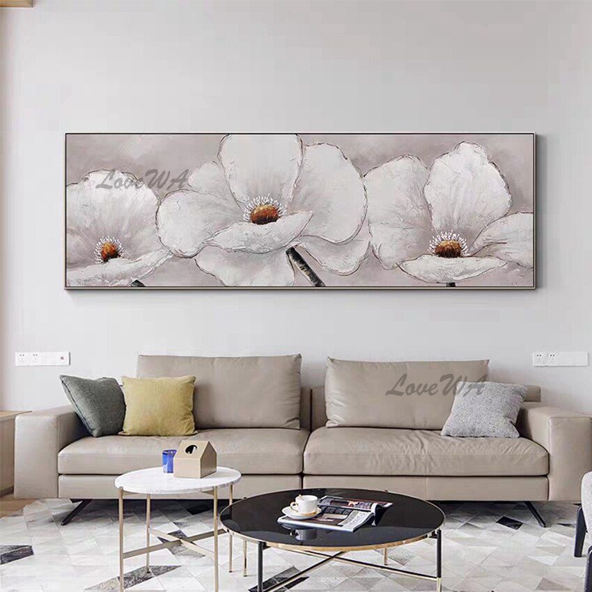 Modern Large Size Flower Oil Painting Home Wall Decoration Showpiece Canvas Painting Wall Art Hand-painted Artwork Free Shipping