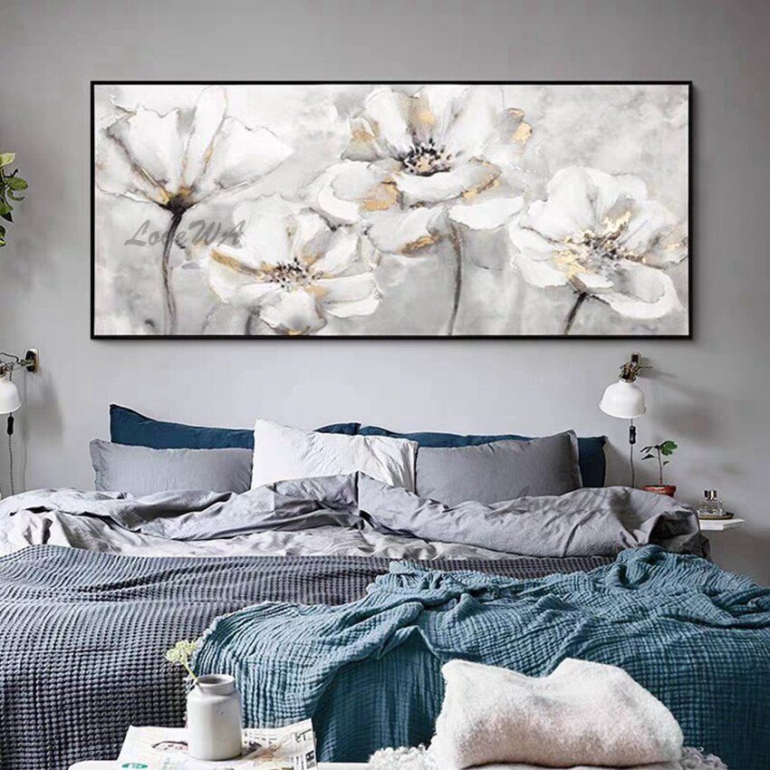 Modern Large Size Flower Oil Painting Home Wall Decoration Showpiece Canvas Painting Wall Art Hand-painted Artwork Free Shipping