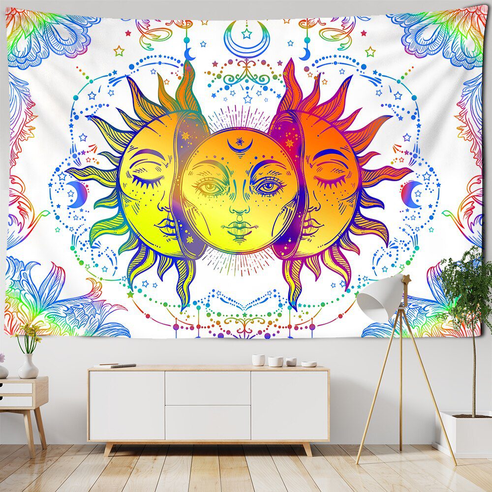 White Black Colorful Sun Moon Mandala Tapestry Wall Hanging Celestial Wall Tapestry Hippie Wall Carpets Dorm Decor Wall Tapestr White Black Colorful Sun Moon Mandala Tapestry Wall Hanging Celestial Wall Tapestry Hippie Wall Carpets Dorm Decor Wall Tapestr