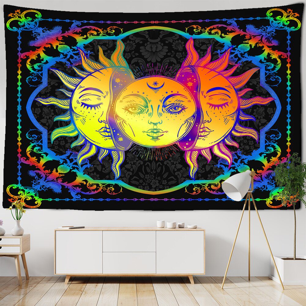White Black Colorful Sun Moon Mandala Tapestry Wall Hanging Celestial Wall Tapestry Hippie Wall Carpets Dorm Decor Wall Tapestr White Black Colorful Sun Moon Mandala Tapestry Wall Hanging Celestial Wall Tapestry Hippie Wall Carpets Dorm Decor Wall Tapestr
