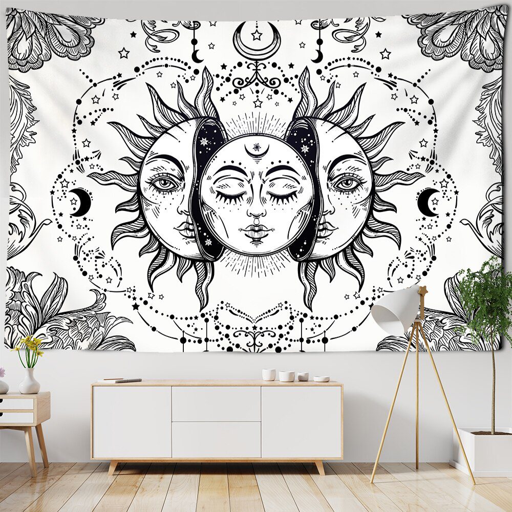 White Black Colorful Sun Moon Mandala Tapestry Wall Hanging Celestial Wall Tapestry Hippie Wall Carpets Dorm Decor Wall Tapestr White Black Colorful Sun Moon Mandala Tapestry Wall Hanging Celestial Wall Tapestry Hippie Wall Carpets Dorm Decor Wall Tapestr