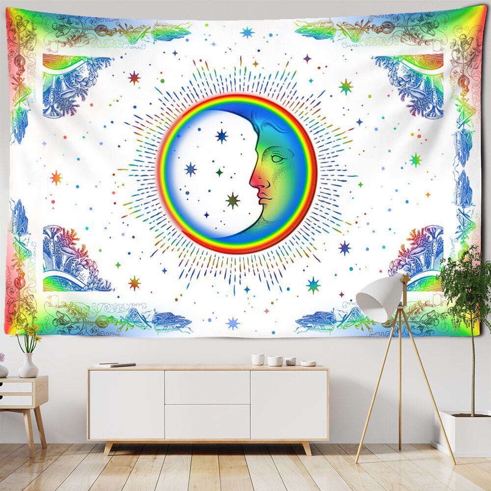 White Black Colorful Sun Moon Mandala Tapestry Wall Hanging Celestial Wall Tapestry Hippie Wall Carpets Dorm Decor Wall Tapestr White Black Colorful Sun Moon Mandala Tapestry Wall Hanging Celestial Wall Tapestry Hippie Wall Carpets Dorm Decor Wall Tapestr