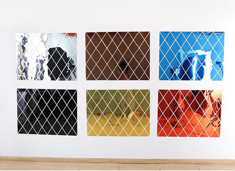 17/32/58Pcs 3D Mirror Wall Sticker DIY Diamonds Triangles Acrylic Wall Stickers Living Room Home Decoration adesivo de parede