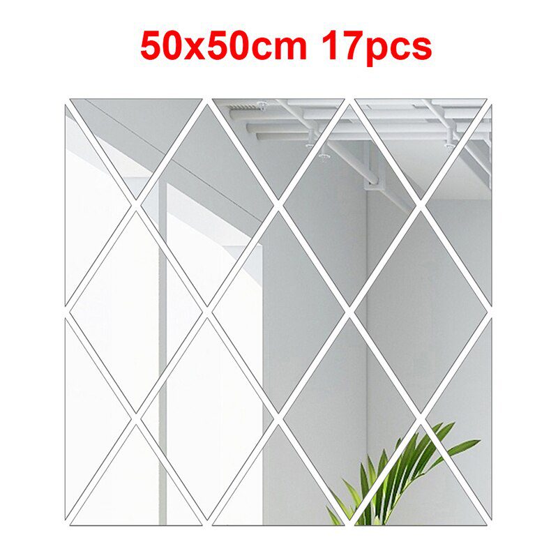 17/32/58Pcs 3D Mirror Wall Sticker DIY Diamonds Triangles Acrylic Wall Stickers Living Room Home Decoration adesivo de parede