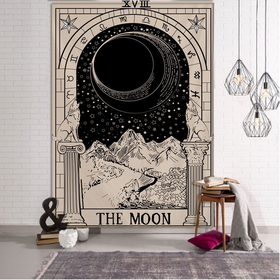 Night Moon Tarot wall tapestry Mandala tapestry home decoration tapestry psychedelic hippies free delivery wall hanging