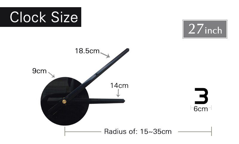 Fashion 3D big size wall clock mirror sticker DIY brief living room decor meetting room wall clock