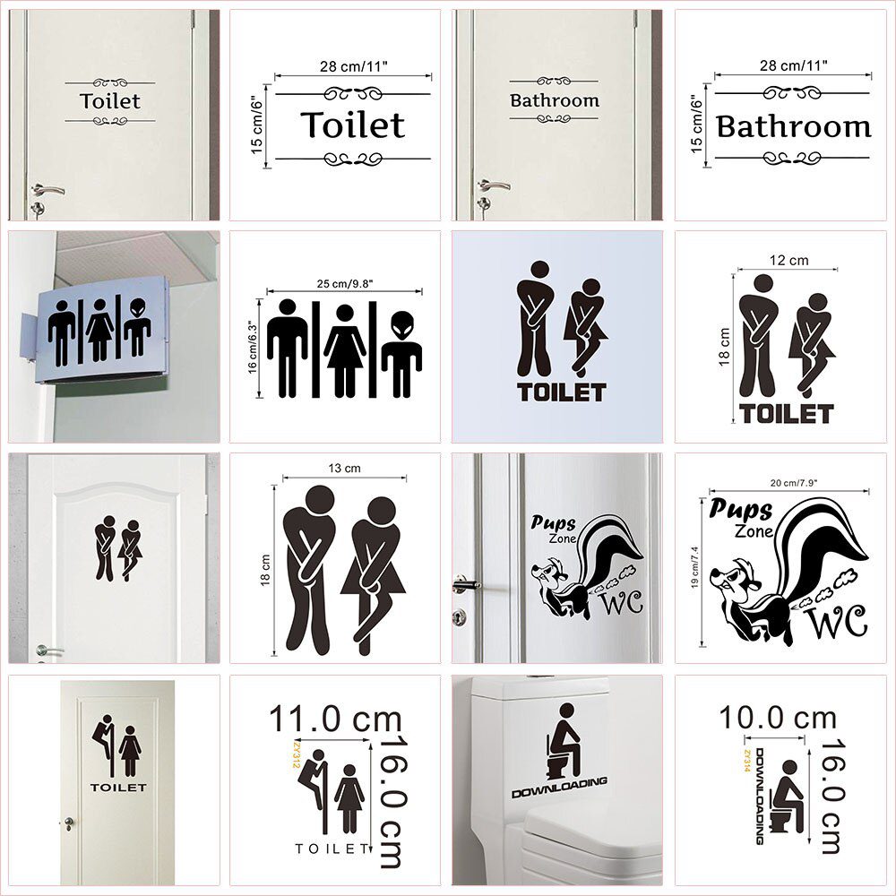 WC Toilet Entrance Sign Door Stickers For Public Place Home Decoration Creative Pattern Wall Decals Diy Funny Vinyl Mural Art WC Toilet Entrance Sign Door Stickers For Public Place Home Decoration Creative Pattern Wall Decals Diy Funny Vinyl Mural Art