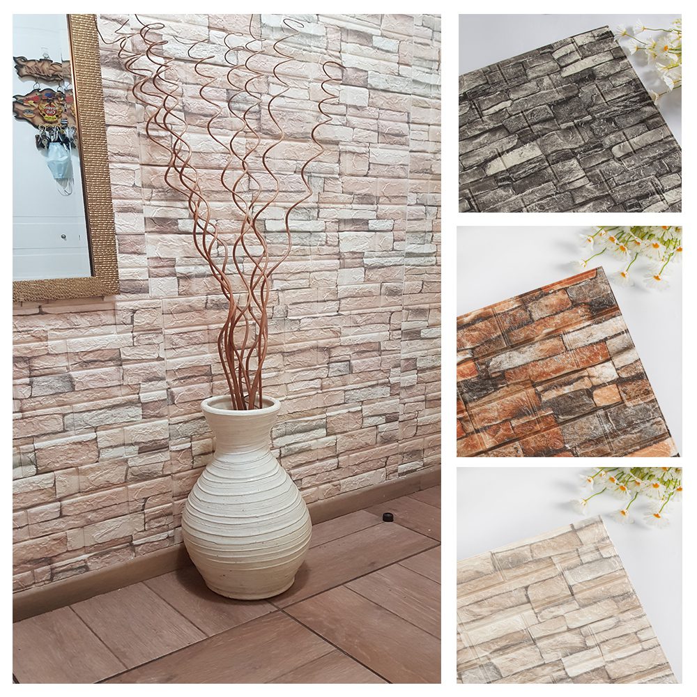 Foam 3D Wall Stickers Self Adhesive Wallpaper Panels Home Decor Living Room Bedroom House Decoration Bathroom Brick Wall Sticker