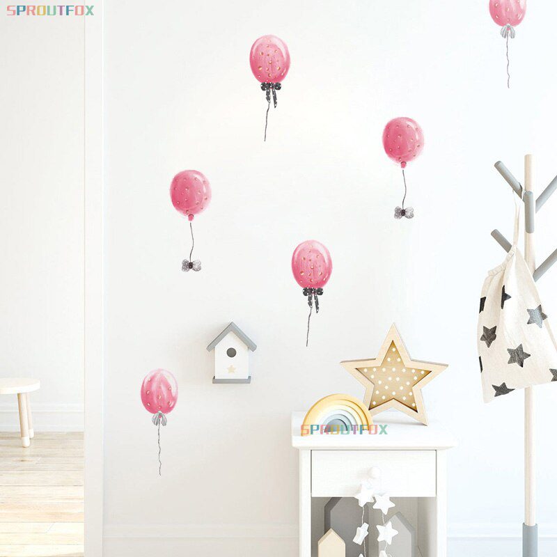 Animal Cartoon Wall Stickers For Kids Rooms Balloon Bunny Decorative 3D Wall Stickers For Children Rooms Large Kids Wall Decals
