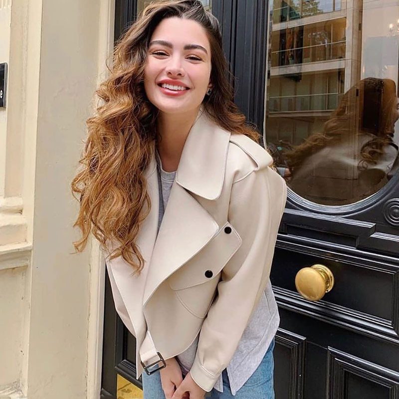 Ailegogo New Arrival Winter Autumn 2021 Women's Leather Wallet Campera Chaqueta Cuero Mujer Modis Coat Women Veste Cuir De Couro