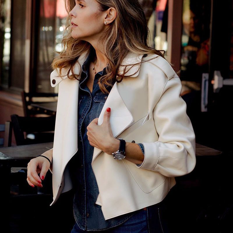 Ailegogo New Arrival Winter Autumn 2021 Women's Leather Wallet Campera Chaqueta Cuero Mujer Modis Coat Women Veste Cuir De Couro
