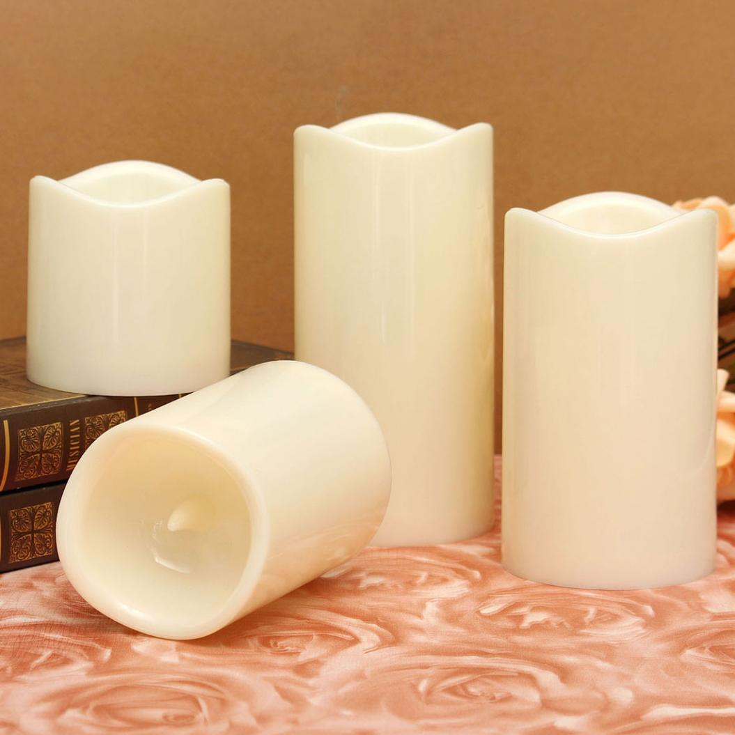 Cylindrical Flickering LED Candle Light Flameless for Garden Yard / Christmas Lamp Decoration