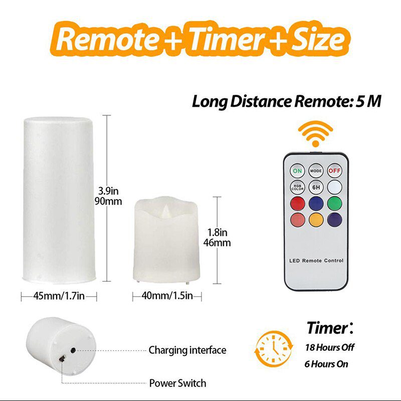 Rechargeable Led Candles Flashing Flameless Tea Light With Remote Control And Batteries Decoration Candle For Christmas Birthday