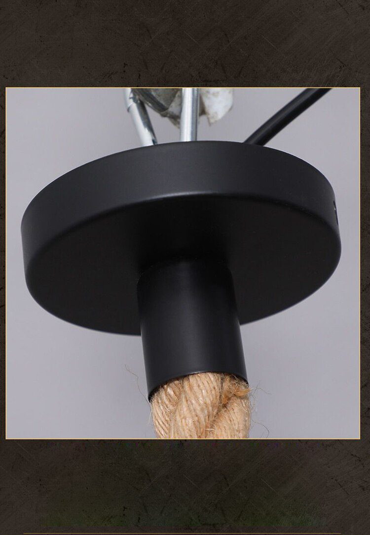 Vintage Hemp Rope Pendant Lights Attic Personality Industrial E27 Indoor Lightings For Loft/Living Room/Bar Retro Hanging Lamp