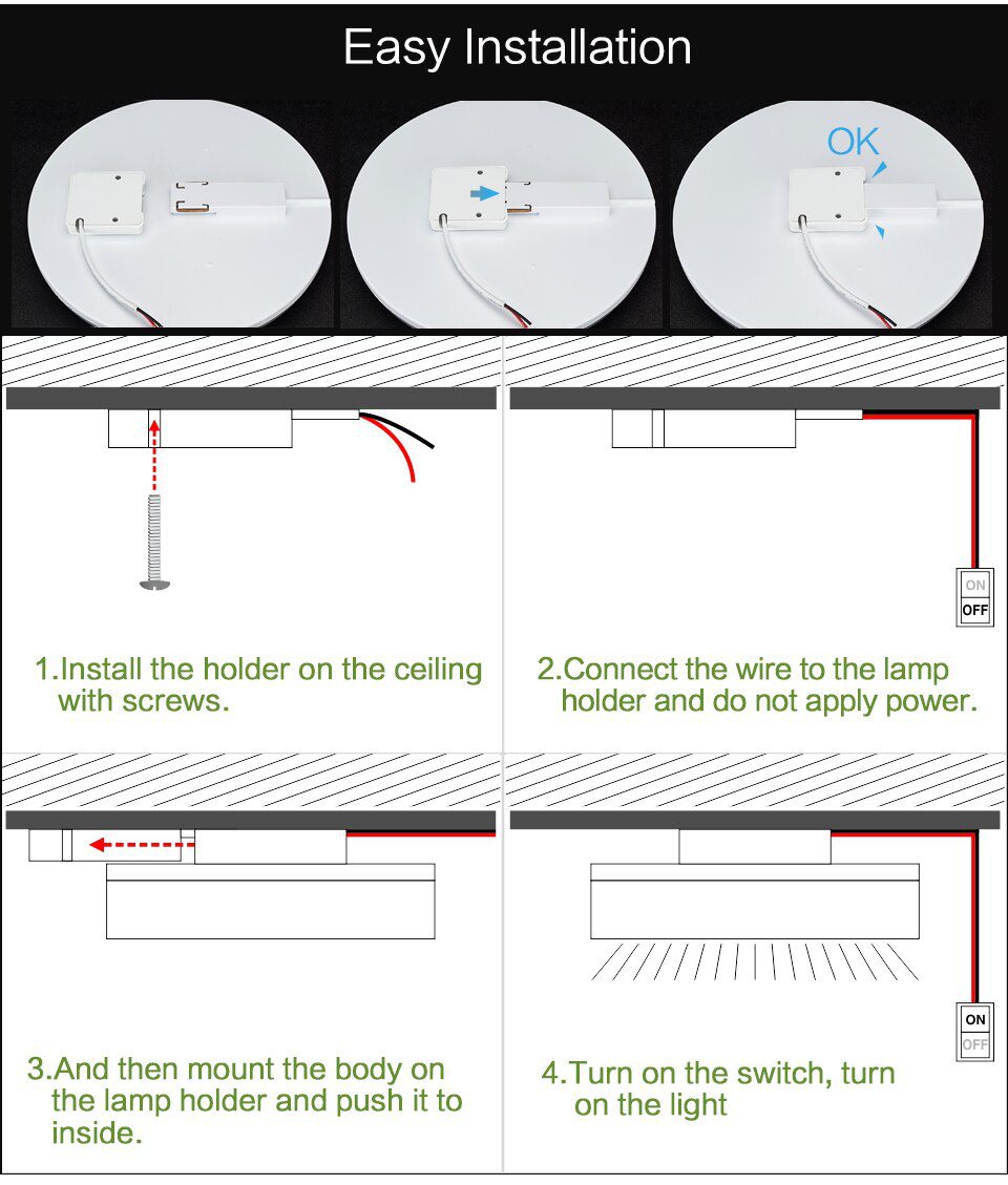 LED Ceiling Lamp Home Modern Panel Light Natural White Warm Cold White Round Square Ceiling Lights Living Room Bedroom Kitchen