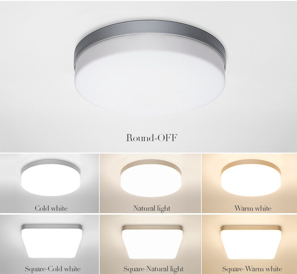 LED Ceiling Lamp Home Modern Panel Light Natural White Warm Cold White Round Square Ceiling Lights Living Room Bedroom Kitchen