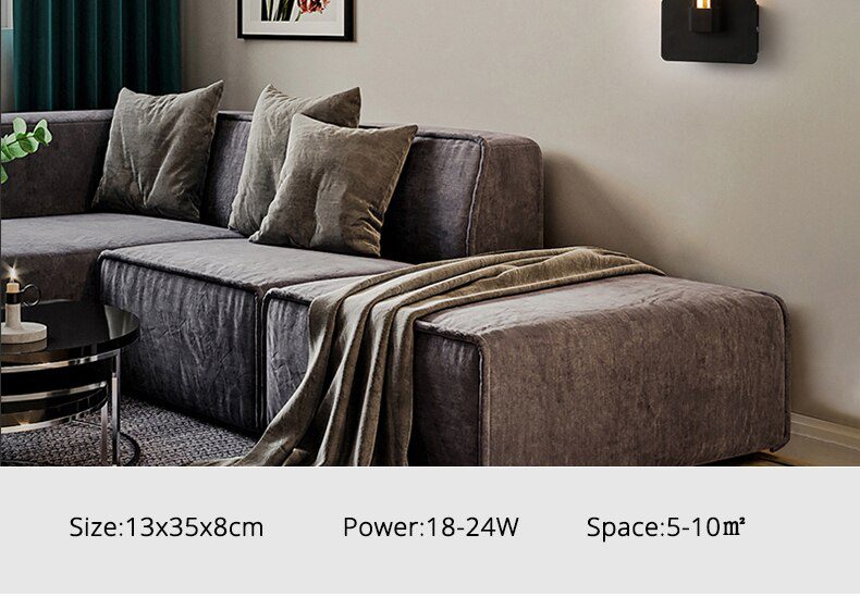 Modern Minimalist Wall Lamps Living Room Bedroom Bedside 16W AC96V-260V LED Indoor black white Lamp Aisle Lighting decoration