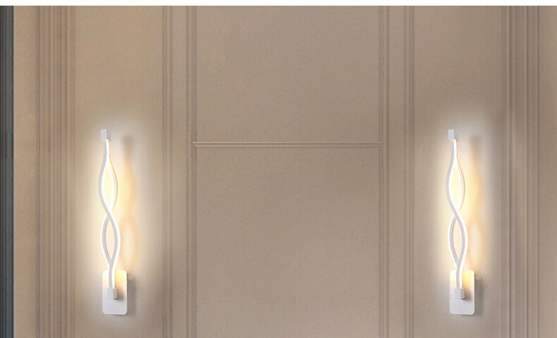 Modern Minimalist Wall Lamps Living Room Bedroom Bedside 16W AC96V-260V LED Indoor black white Lamp Aisle Lighting decoration