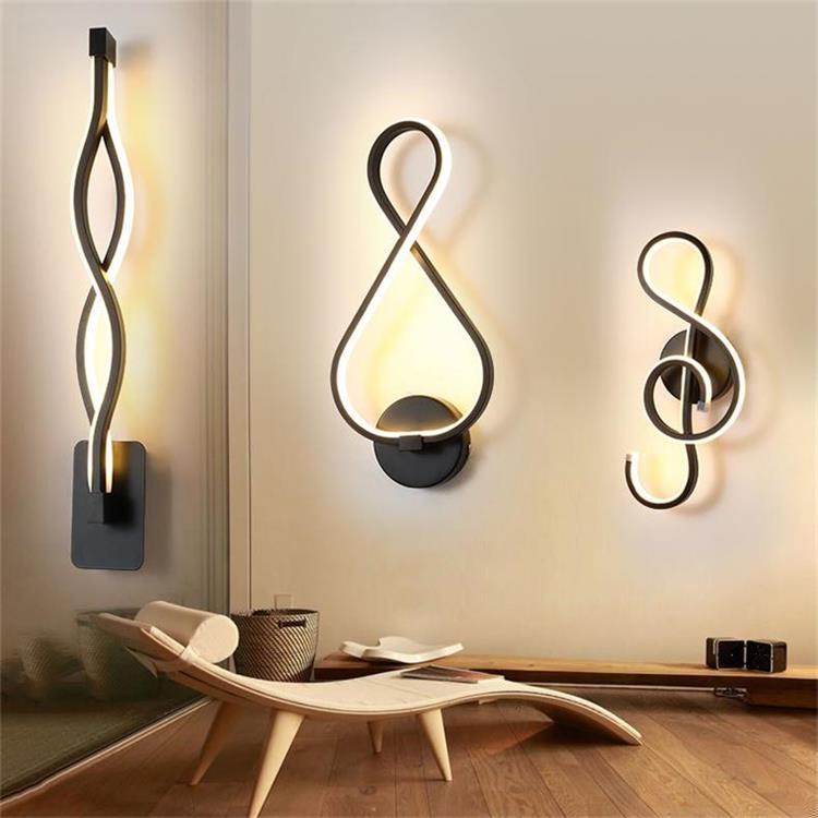 Modern Minimalist Wall Lamps Living Room Bedroom Bedside 16W AC96V-260V LED Indoor black white Lamp Aisle Lighting decoration