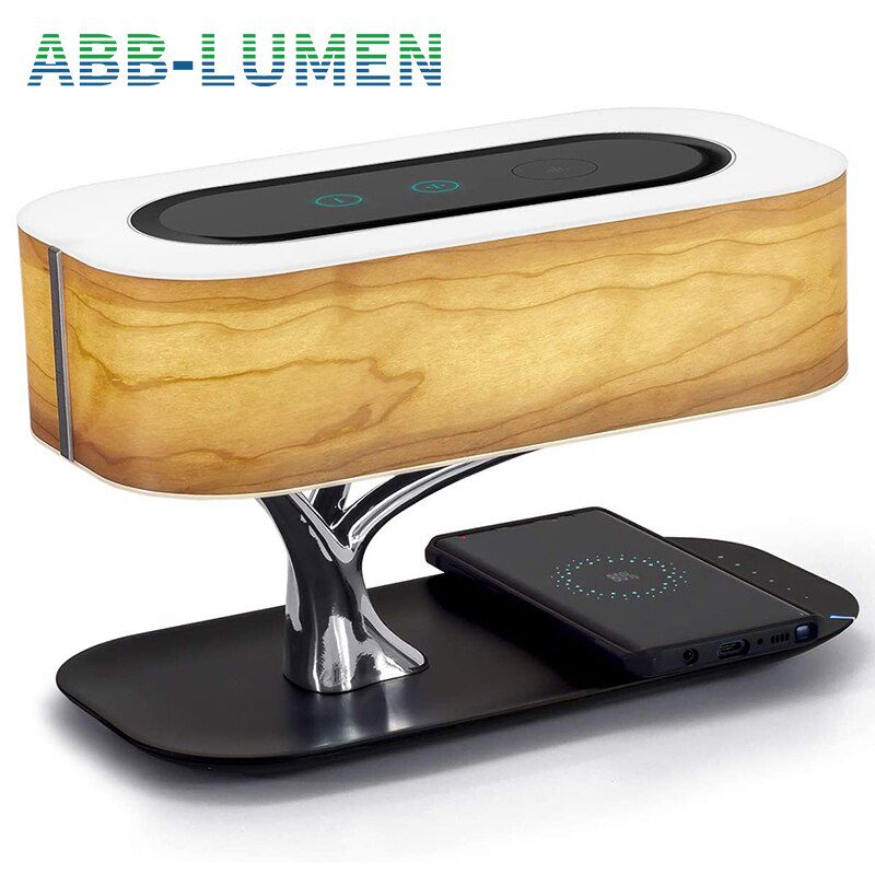 Modern led table lamp for bedroom dimmable bluetooth Speaker phone Charger wireless desk lamp bedside lamp table light tree lamp