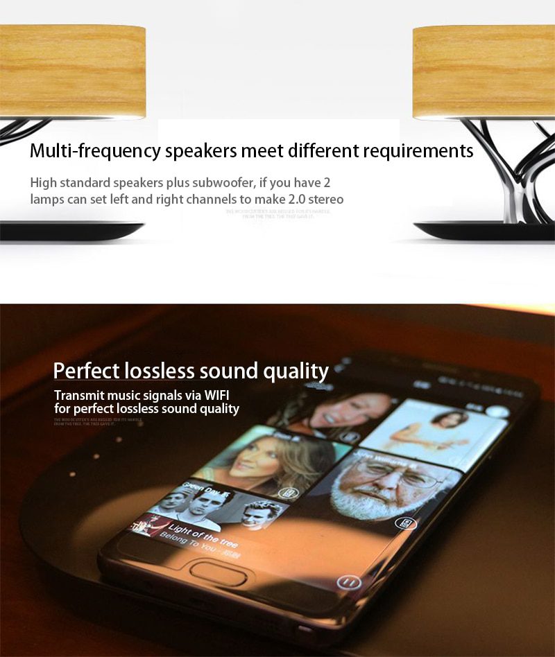 Modern led table lamp for bedroom dimmable bluetooth Speaker phone Charger wireless desk lamp bedside lamp table light tree lamp