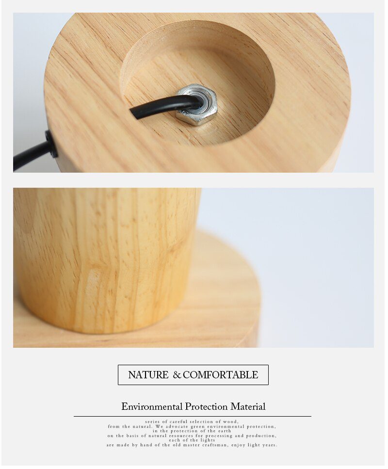 220V 110V Retro Wood Table Lamp E27 Socket Vintage Desk Lamp Base Holder EU Plug Bedside Lamp Decor Wooden Base Table Light