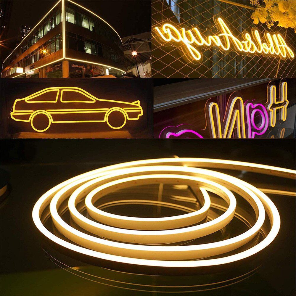 DC 12V Strip LED Light Waterproof SMD 2835 Flexible LED Neon Lights For Home Decoration warm white 1M 2M 5M Neon Strip led
