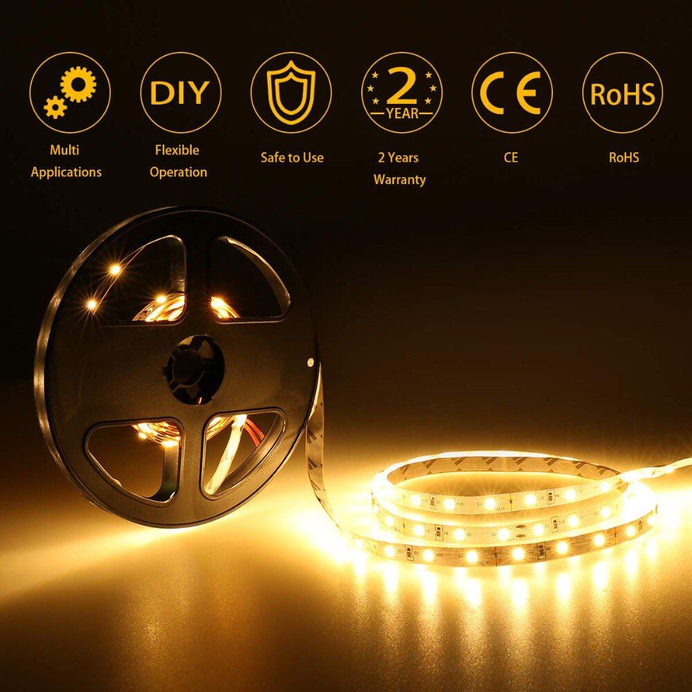 WELPUR battery 5V USB LED Strip 2835 DC LED Light Flexible 50CM 1M 2M 3M 5M white warm For TV Background Lighting Night light