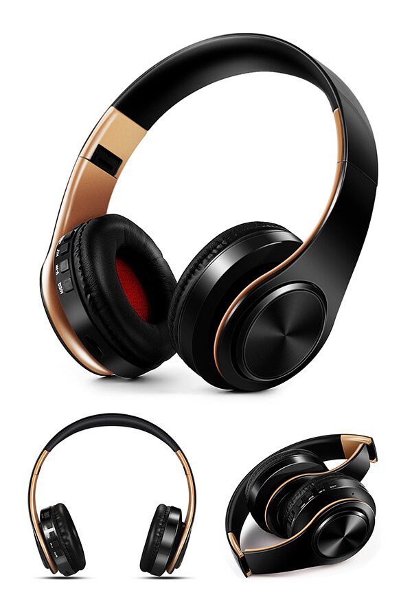 HIFI stereo earphones bluetooth headphone music headset FM and support SD card with mic for mobile xiaomi iphone sumsamg tablet