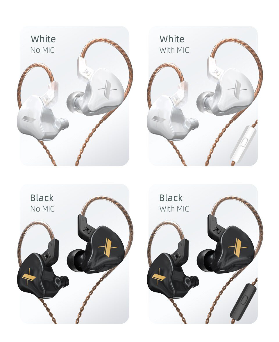 KZ EDX Earphones 1 Dynamic HIFI Bass Earbuds In Ear Monitor Headphones Sport Noise Cancelling Headset New Arrival!
