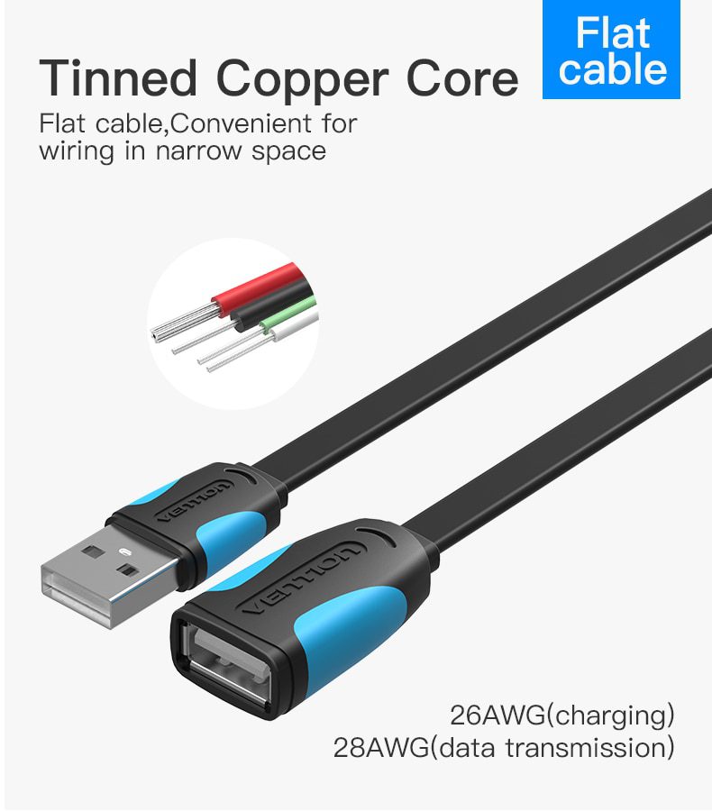 Vention USB 3.0 Extension Cable Male to Female Extender Cable Fast Speed USB 3.0 Cable Extended for laptop PC USB 2.0 Extension
