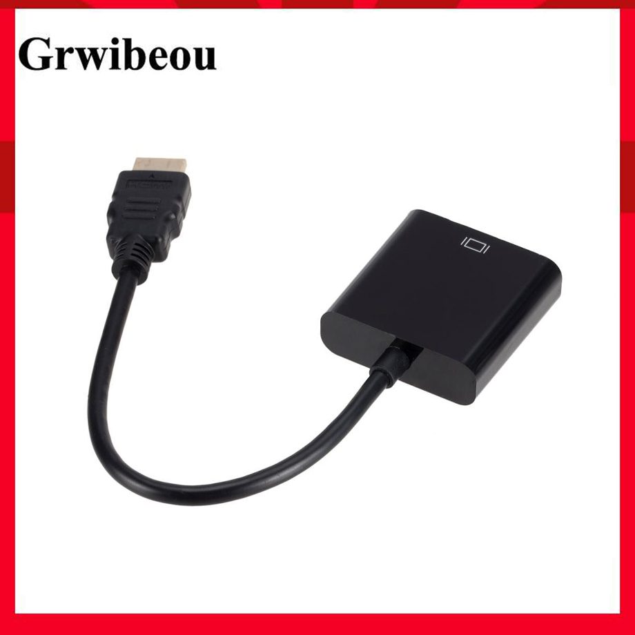 Grwibeou HD 1080P HDMI To VGA Cable Converter HDMI Male To VGA Famale Converter Adapter Digital Analog for Tablet laptop PC TV Grwibeou HD 1080P HDMI To VGA Cable Converter HDMI Male To VGA Famale Converter Adapter Digital Analog for Tablet laptop PC TV