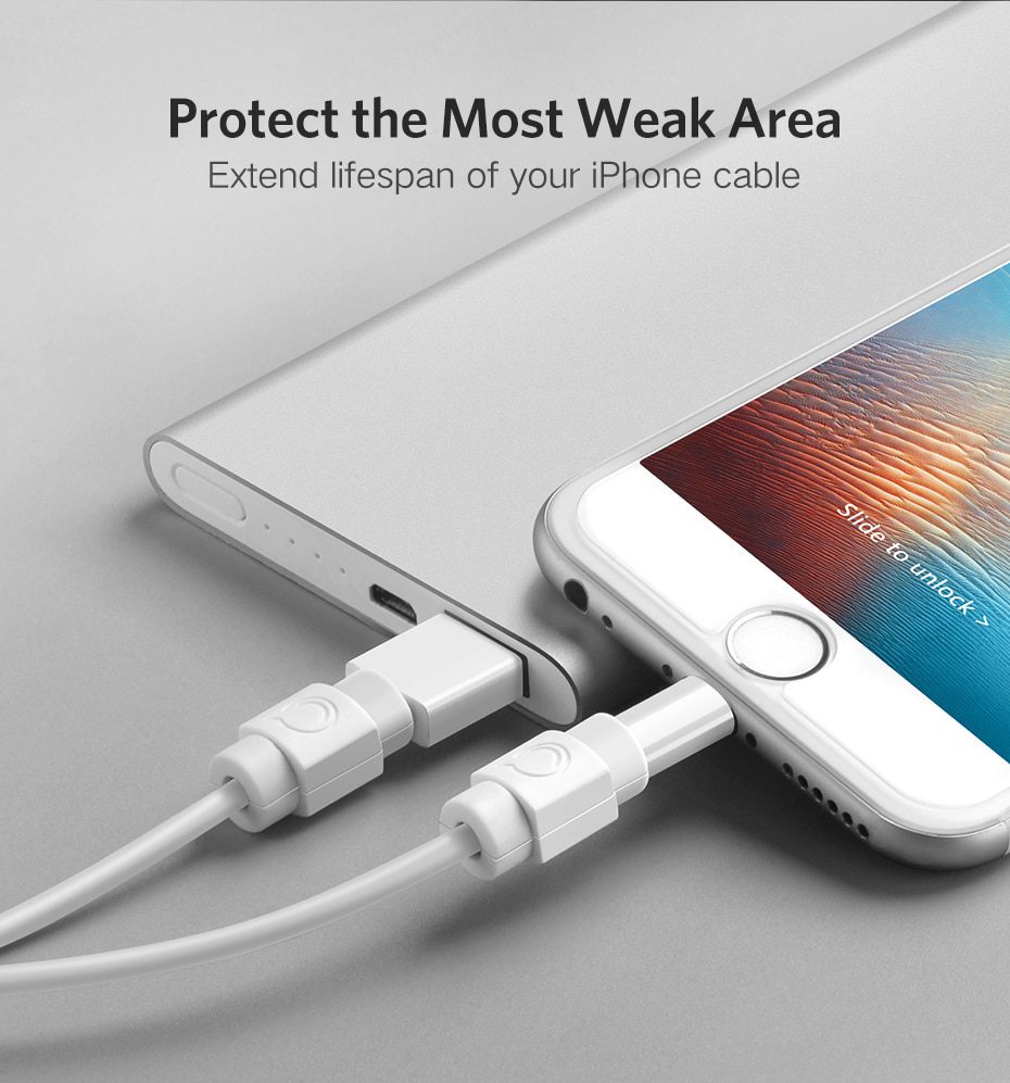 Ugreen Cable Protector For iPhone Charger Protection Cable USB Cord Saver Bite USB Cable Chompers For iPhone Cable Protector