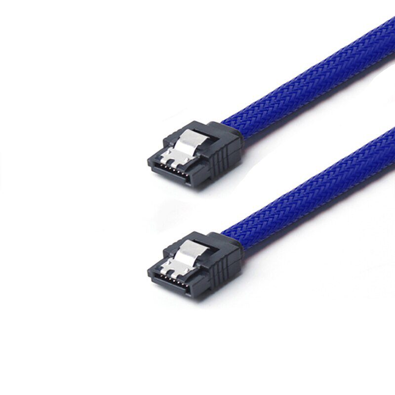 1pcs/3pcs 50cm Sata3 7pin Data Cables 6gb/s Ssd Cable Hdd Hard Disk Drive Cord Line With Nylon Braid White Red Color Sleeved