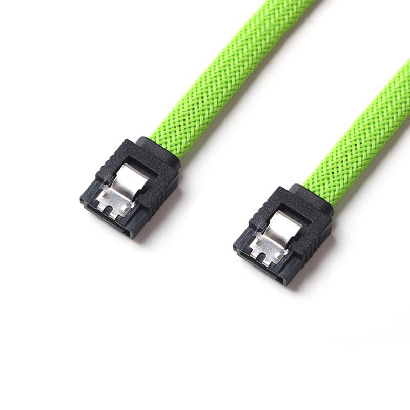 1pcs/3pcs 50cm Sata3 7pin Data Cables 6gb/s Ssd Cable Hdd Hard Disk Drive Cord Line With Nylon Braid White Red Color Sleeved