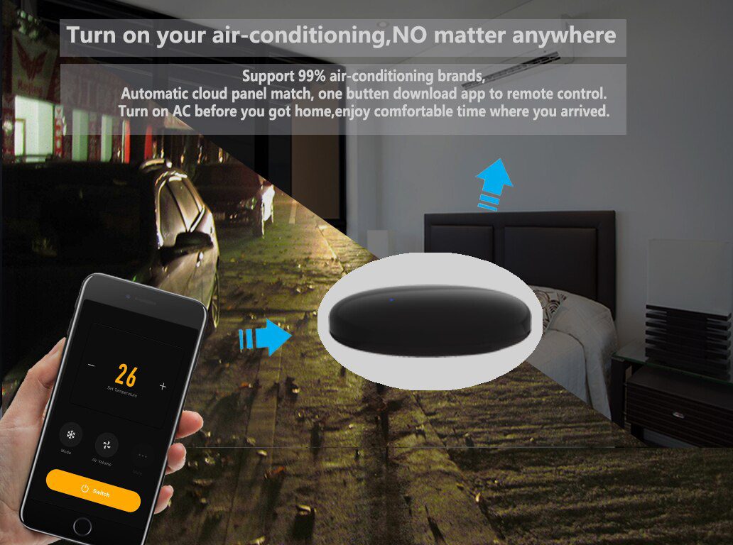 Smart Universal IR Remote WiFi Tuya for Smart Home Control for TV DVD AUD AC Air Conditioner Works with Alexa Google Home