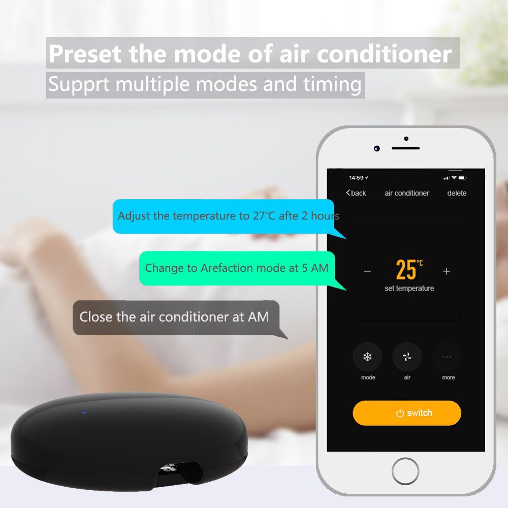 Smart Universal IR Remote WiFi Tuya for Smart Home Control for TV DVD AUD AC Air Conditioner Works with Alexa Google Home