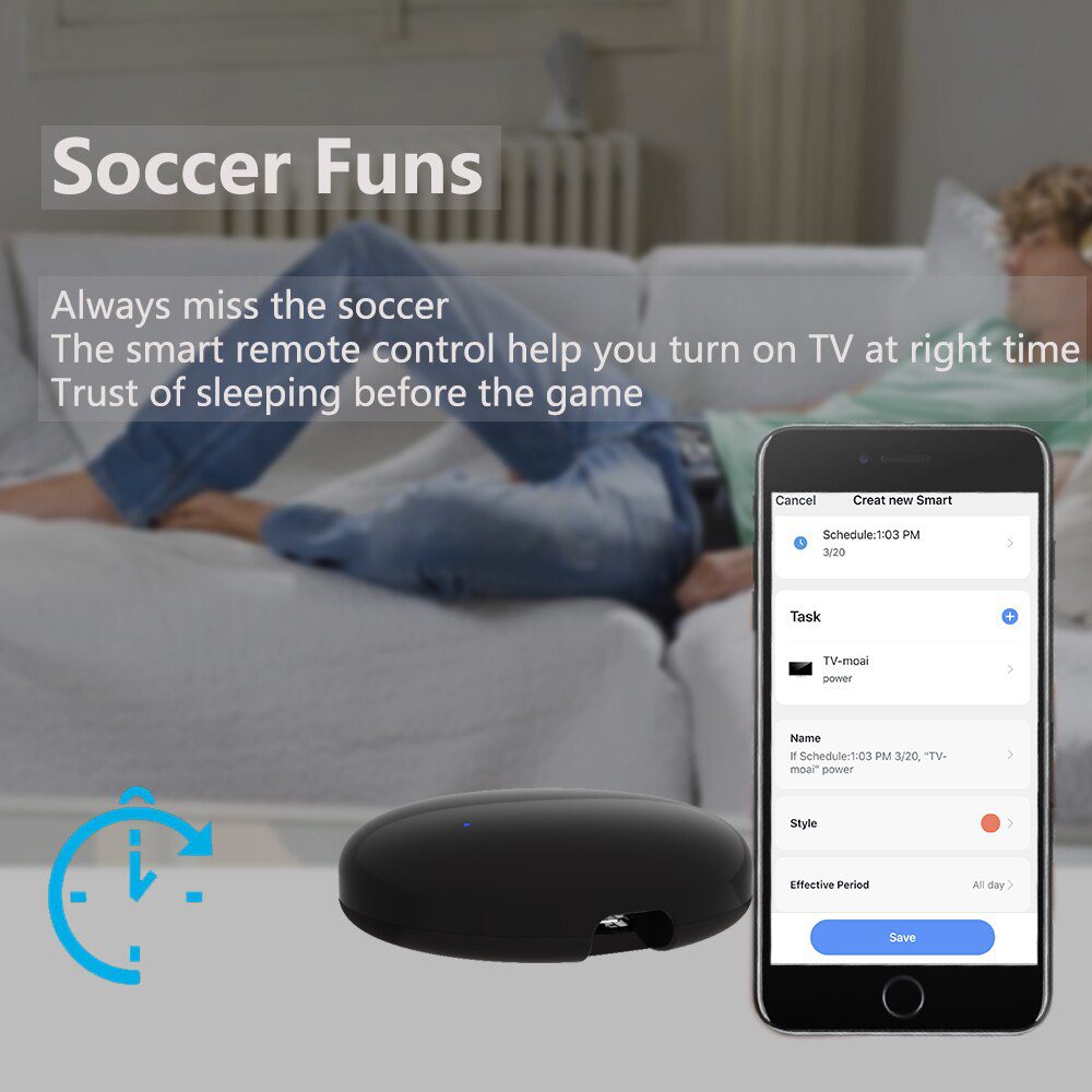 Smart Universal IR Remote WiFi Tuya for Smart Home Control for TV DVD AUD AC Air Conditioner Works with Alexa Google Home