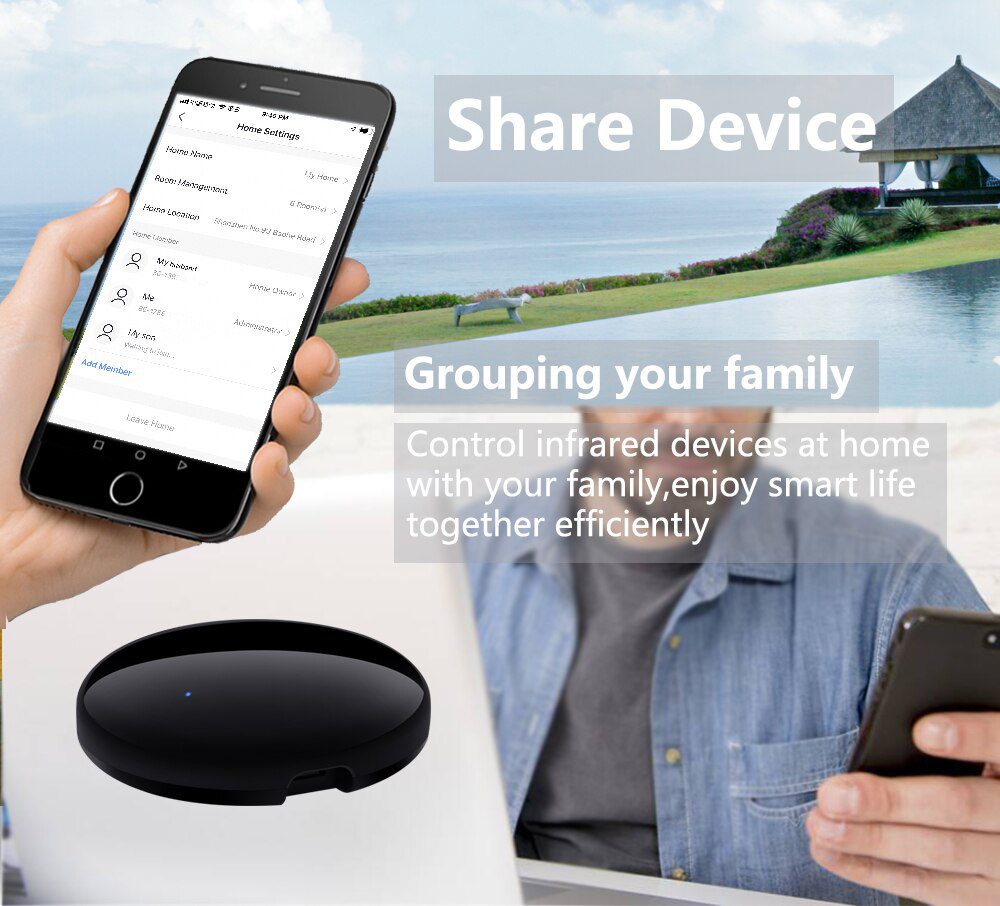 Smart Universal IR Remote WiFi Tuya for Smart Home Control for TV DVD AUD AC Air Conditioner Works with Alexa Google Home