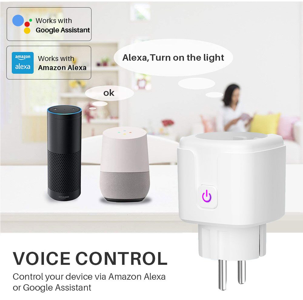 Smart Plug WiFi Socket EU 16A Power Monitor Timing Function Tuya SmartLife APP Control Works With Alexa Google Assistant Smart Plug WiFi Socket EU 16A Power Monitor Timing Function Tuya SmartLife APP Control Works With Alexa Google Assistant