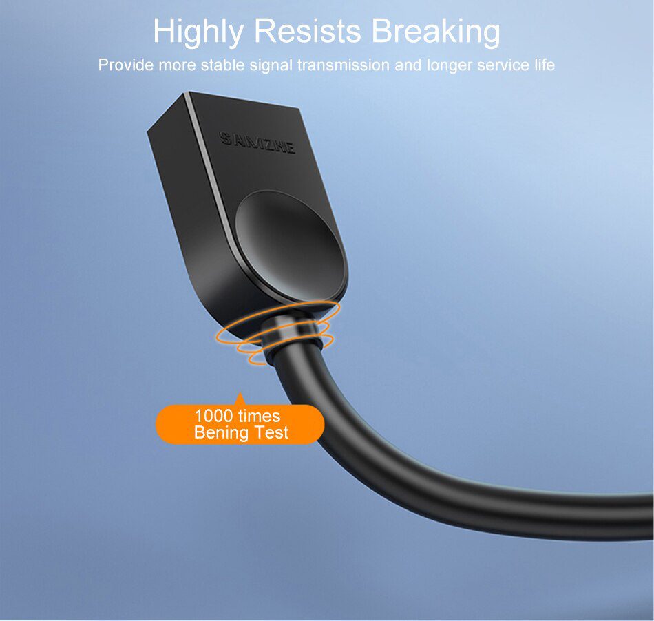 SAMZHE USB 3.0 Extension Male to Female 2.0 Extender Cable For PC TV PS4 Computer Laptop Extender