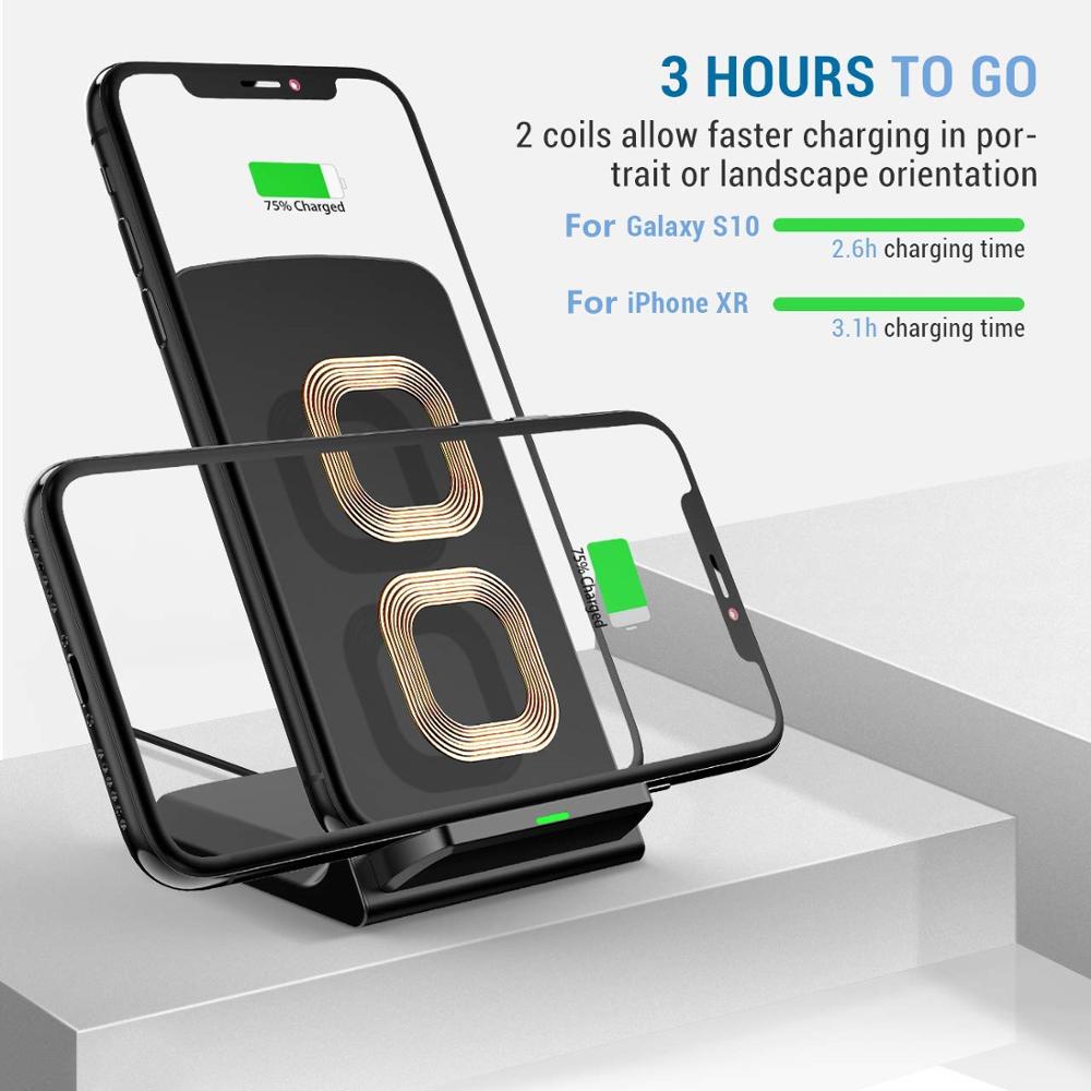30W Qi Wireless Charger Stand For iPhone 12 11 XS XR X 8 Wireless Fast Charging Dock Station Phone Charger For Samsung S20 S10