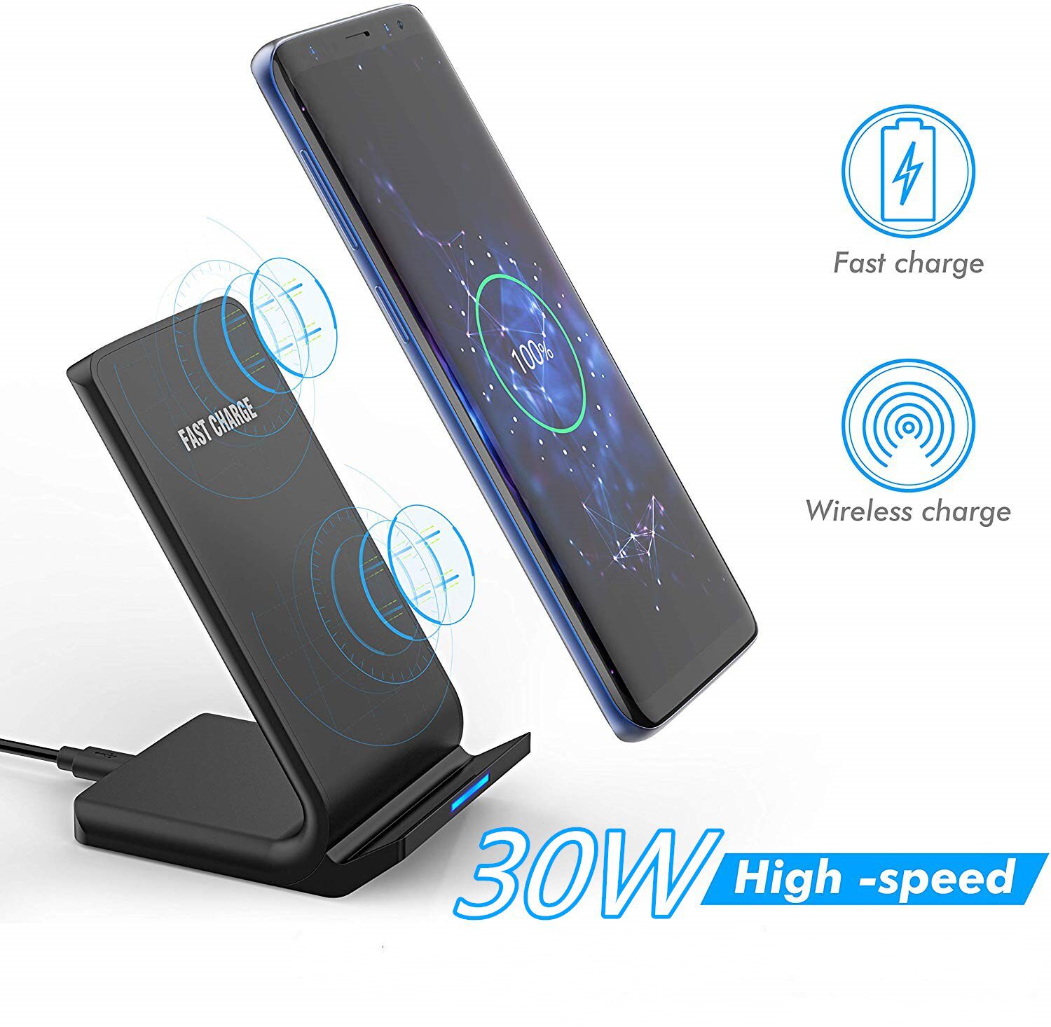 30W Qi Wireless Charger Stand For iPhone 12 11 Pro X XS Max XR 8 Samsung S20 S10 Note 20 Fast Charging Dock Station Phone Holder 30W Qi Wireless Charger Stand For iPhone 12 11 Pro X XS Max XR 8 Samsung S20 S10 Note 20 Fast Charging Dock Station Phone Holder