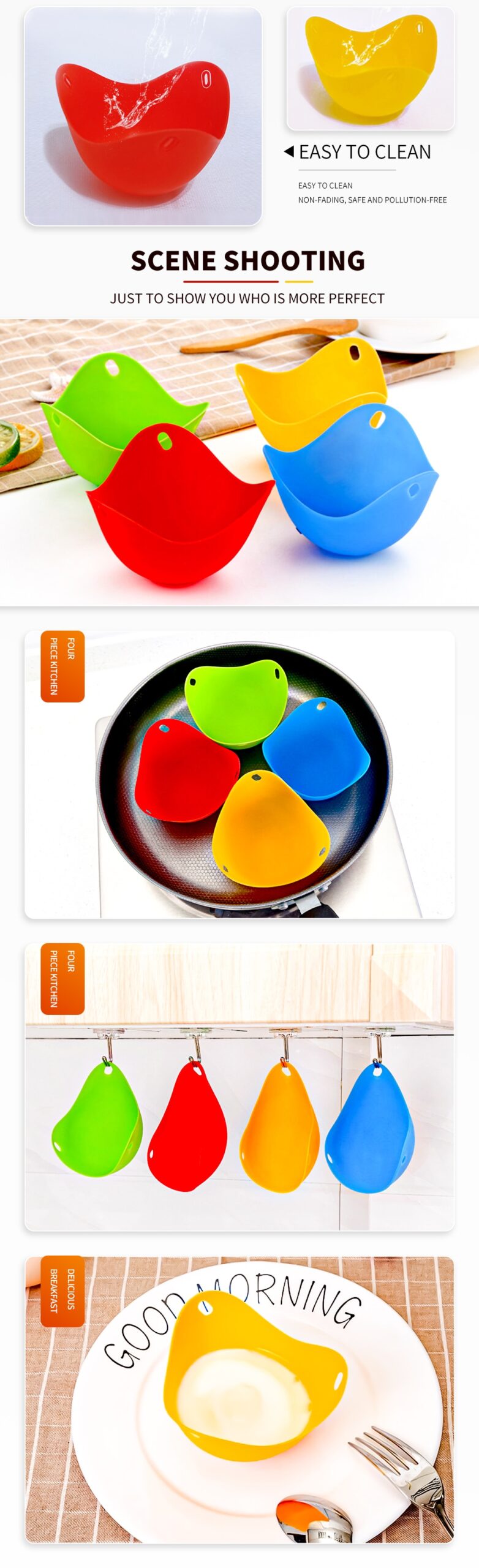 Meijuner 4PCS/8PCS/12PCS/16PCS Silicone Egg Poacher Poaching Pods Pan Mould Kitchen Cooking Tool Accessories