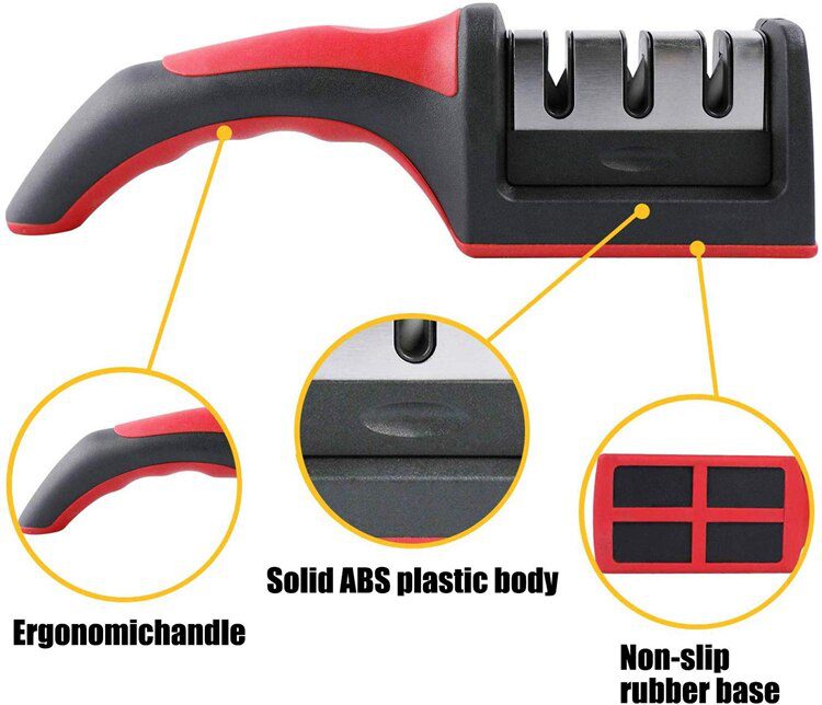 LMETJMA 3-Stage Knife Sharpener with 1 More Replace Sharpener Manual Kitchen Knife Sharpening Tool For all Knives KC0319 LMETJMA 3-Stage Knife Sharpener with 1 More Replace Sharpener Manual Kitchen Knife Sharpening Tool For all Knives KC0319